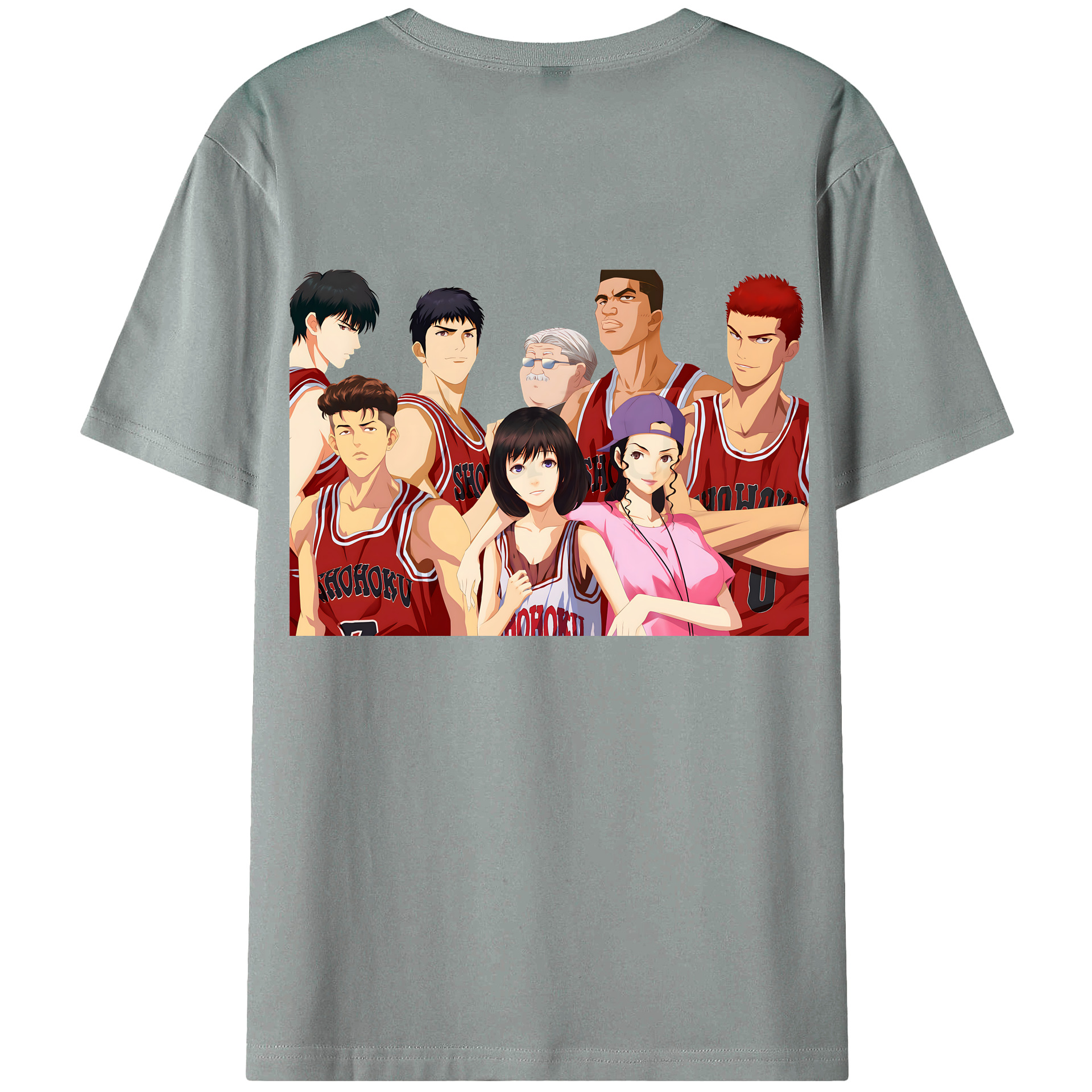 （画像用） SLAM DUNK／スラムダンク 綿100％ メンズ半袖Tシャツ（バックプリント） 通気性